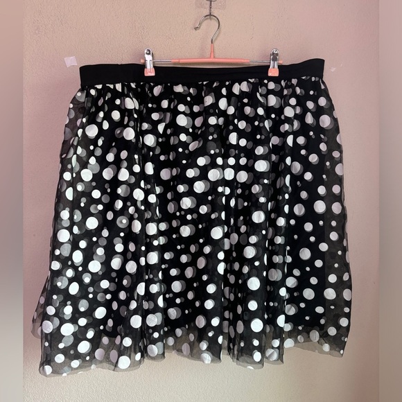 Lane Bryant Black & White Polka Dot Tulle Flaired Ballerina Tutu Skirt 22 24 - Picture 4 of 8